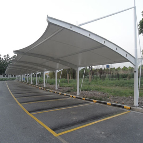 TC005 膜結構停車棚 斜拉式