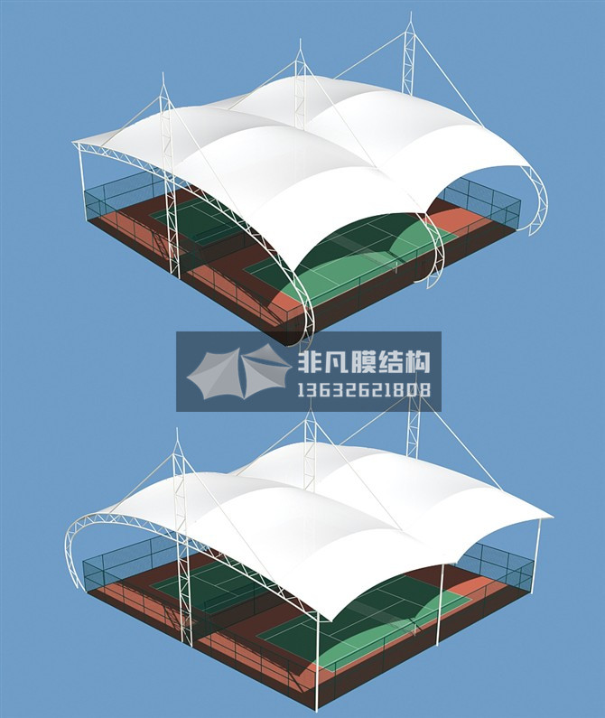 QC004 網(wǎng)球場膜結構雨棚