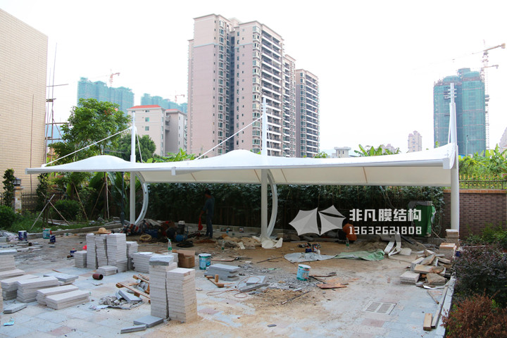 TC028 膜結(jié)構(gòu)停車棚 惠州粵惠苑別墅
