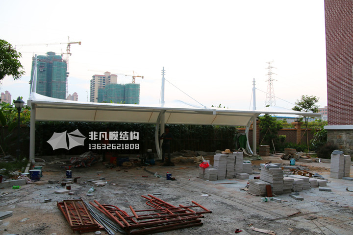 TC028 膜結(jié)構(gòu)停車棚 惠州粵惠苑別墅